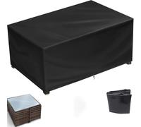 Upgrade Your Outdoor Space: Waterproof 130x110x70cm Garden Fur Covers XL Tear Resistant Windproof & Anti UV Protect for Patio Table Chair & Rattan Sofa Black