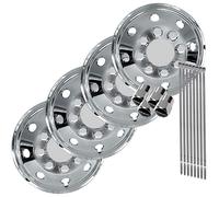 Upgrade Your Van's Wheels with 4TRESS Chrome Finish Deep Dish Wheel Trims Fits Vans and Deep Dish Wheels with Chrome Valve Dust Caps and Cable Ties for Easy Installation and Extra Protection (16 Inch)