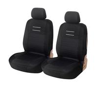Upgrade4cars Black Car Seat Covers Front Pair | Universal Cover Set for Driver and Passenger Seats + Headrest | Interior Accessories for Women and Men