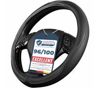 Upgrade4cars Black Leather Look Steering Wheel Cover 14.5-15 inch