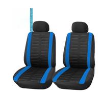 Upgrade4cars Car Seat Covers Front Pair Black Blue | Universal Cover Set for Driver and Passenger Seats + Headrest | Interior Accessories for Women and Men