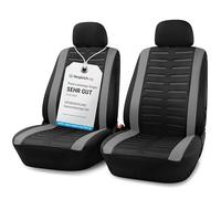 Upgrade4cars Car Seat Covers Front Pair Grey | Universal Cover Set for Driver and Passenger Seats + Headrest | Interior Accessories for Women and Men
