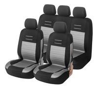 Upgrade4cars Car Seat Covers Full Set Universal Black Grey | Washable Cover for Front Seats, Rear Bench & Headrest | Interior Accessories for Women and Men