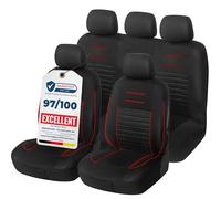 Upgrade4cars Car Seat Covers Full Set Universal Black | Washable Covers for Front Seats, Rear Bench & Headrest | Interior Accessories for Women and Men