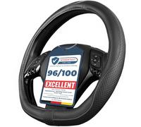 Upgrade4cars D-Shape Steering Wheel Cover Black Universal Fit Accessories | Fits most vehicles | Non-slip rubber coating | durable & easy care | Suitable for all seasons | Proven quality
