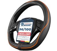 Upgrade4cars D-Shape Steering Wheel Cover in Orange | Universal Steering Wheel Protector | Steering Wheel Cover for Summer & Winter | Car Interior Accessories Decoration