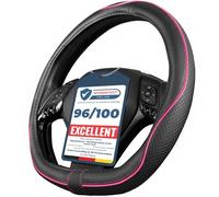 Upgrade4cars D-Shape Steering Wheel Cover in Pink | Universal Steering Wheel Protector | Steering Wheel Cover for Summer & Winter | Car Interior Accessories Decoration