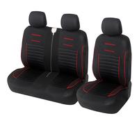 Upgrade4cars Van Seat Covers Front Pair Black Red Universal Accessories