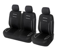 Upgrade4cars Van Seat Covers Front Pair White | Universal Cover Set for Driver and Passenger Seats + Headrest | Interior Accessories for Women and Men