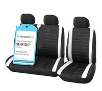 Upgrade4cars Van Seat Covers Front Pair White | Universal Cover Set for Driver and Passenger Seats + Headrest | Interior Accessories for Women and Men