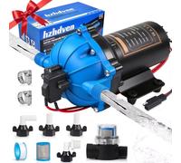 Upgraded 12 Volt Water Pump, 7GPM 70PSI, Five Chamber Self-Priming Diaphragm 12V DC RV Fresh Pump with Heavy Duty Pressure Switch & Strainer for Marine, Yacht, Caravan, Camper