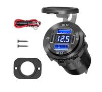 Upgraded 12V USB Steckdose - 4 in 1 Autoladegerät Adapter mit QC3.0 Aluminium Ladebuchse mit Voltmeter für Auto Boot Marine Truck Golf RV