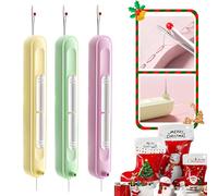 Upgraded 2 in 1 Automatic Needle Threaders Seam Ripper,Quilting Supplies Sewing Kit,Quick Sewing Machine Loop Needle Threaders (Christmas Limited Edition Red-3pcs)
