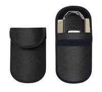 Upgraded 2 Pack Faraday Bag for Key Fob, Faraday Pouch for Car Keys, Car RFID Signal Blocking Anti-Theft Pouch Anti-Hacking Case Blocker Black