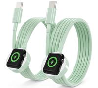 Upgraded 2 Pack for Apple Watch Charger USB C Cable, [MFi Certified] iWatch Charger Cable 3.3FT Magnetic Cord Compatible with iWatch Series 10/SE 2/SE/9/8/7/6/5/4/3/2/1-Green