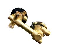 Upgraded 2-Way Brass Shower Valve Mixer Faucet - G1/2 Thread Diverter Control, Dual Handle Design, Ideal for Shower Cabin, Durable Brass Cartridge for Optimal Performance