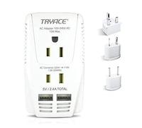 Upgraded 2000W 220V to 110V Voltage Converter Step Down Voltage for Hair Dryer,Straightener,Curling Iron,Cell Phone Power Converter with 2-Port USB and UK/AU/US/EU 10A Plug Adapter, White