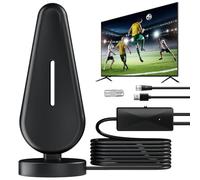Upgraded 2024 Indoor TV Aerial with Signal Booster, 4k/HDTV/1080P TV Digital Portable Antenna for Local Channels, Freeview, 16.4 FT Coax Cable