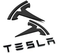 Upgraded 2024 Model Y Front Rear Emblem Cover and Full Letters Emblem Replacement - Compatible with Tesla Model Y Accessories 2023-2021 Logo Cover - Matte Black