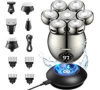 Upgraded 2025 Head Shaver for Men, IPX7 Waterproof Wet/Dry Shaver for Man, Type-C Rechargeable, 90 Mins Runtime, 6-in-1 Electric Razor Grooming Kit
