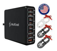 Upgraded 240W 8 Ports GaN Charger, USB Charging Hub, Multi USB C Charger Station, USB-C Charging Hub for MacBook Pro/Air/iPad Pro/iPhone/Samsung Galaxy Note