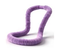 Upgraded 3.3 Lbs Super Soft Weighted Hoop - Plush Furry Design, Quiet Fitness Circle For Core Workout & Waist Slimming, Foldable Portable Exercise Ring For Women Home Travel (purple/yellow/pin purple
