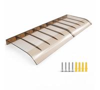 Upgraded 3.5mm Thick Solid Polycarte Door Canopy ning, Silent Rain Protect, Brown/Transparent Porch Cover for Front Door & Window, 60x180cm, 40-300cm Width