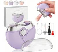 Upgraded 3-in-1 Electric Nail Clipper, Automatic Nail Trimmer with Ceramic Nail Polish Remover & Scrap Storage, Safe Hidden Blade Manicure Tool for Seniors, Adults & Babies, USB-C(Taro Purple)