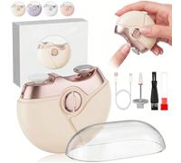 Upgraded 3-in-1 Electric Nail Clipper, Automatic Nail Trimmer with Ceramic Nail Polish Remover & Scrap Storage, Safe Hidden Blade Manicure Tool for Seniors, Adults & Babies, USB-C(Cream)