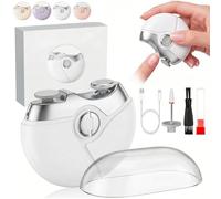 Upgraded 3-in-1 Electric Nail Clipper, Automatic Nail Trimmer with Ceramic Nail Polish Remover & Scrap Storage, Safe Hidden Blade Manicure Tool for Seniors, Adults & Babies, USB-C(Pearl White)