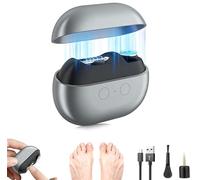 Upgraded 3-in-1 Electric Nail Clippers with LED Light, Automatic Nail Clipper & Polisher, Pain-Free Quiet Nail Trimmer for Seniors, Kids & Arthritis, One-Touch Toenail Cutter with Magnetic Lid (Gray)