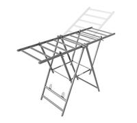 Upgraded 3-Level Foldable Aluminum Alloy Clothes Drying Rack - Adjustable Height Free-Standing Display Rack for Retail Stores Supermarkets and Mobile Storage Solutions