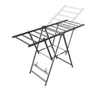 Upgraded 3-Level Foldable Aluminum Laundry Drying Rack - Adjustable Height Free Standing Display Rack & Mobile Storage for Supermarkets Retail and Home Use