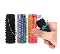 Upgraded 3 Pack Discolored Grippie Fingertip Fidget Little Pain Ouchies Hard Spiky Anxiety Relief Mini Pocket-Sized Portable Rotatable with Keychain for Autistic Adults Office Worker (3 Pack)