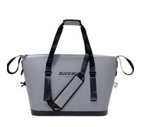 Upgraded 35L Fish Cooler Bag - Upgraded Seamless Insulation, 2-in-1 Live Fish Container, Foldable & Waterproof Cooler Bag with Magic Tape & Gear Loops, Grey