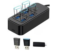 Upgraded 4-Port USB Hub for Vive Tracker USB Dongles Compatible with Vive Tracker 3.0, 2.0 & Other VR Console Dongles, Enables Data Transfer