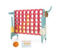 Upgraded 4-to-Score Game Set with Basketball Hoop and Toss Ring for Kids and Adults COSTWAY Orange One Size