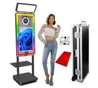 Upgraded 40" Magic Mirror Photo Booth with Tray,21.5'' Touch Screen Photobooth Machine for Taking Selfies,Touch All-in-one,Event Rental Business (Black, 40Inch)
