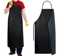 Upgraded 44" Waterproof Apron, Aprons for Men Women Heavy Duty Work, Chemical Acid Stain Oil Resistant PVC Aprons, Industrial Workshop Labor Work Rubber Apron for Kitchen Butcher Pet Shop Car Wash