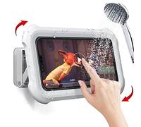 Upgraded 480° Rotating Shower Phone Holder Waterproof Case with Touch Screen,OOLYICO Shower Accessories Guardian Buddy Holder Wall Mount Shelf in Bathroom Bathtub for 4" - 7" Cell Phone