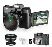 Upgraded 4K Digital Camera for Photography and Video, 16x48MP Autofocus Vlogging Camera for YouTube with SD Card Compact Anti-Shake Camera for Travel with IPS Display