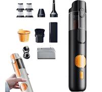 Upgraded 5-in-1 Smart Handheld Vacuum Cleaner Kit, 15000Pa Strong Suction, Portable Handheld Cordless Mini Vacuum for Home, Car, Sofa, Inflatable Pump Function, Rechargeable Type-C (Black,Premium)