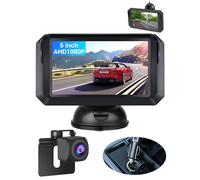 【Upgraded】5 inch AHD 1080P Reversing Camera Kit Car Reverse Camera Kit IP68 Waterproof Rear View Camera Super Night Vision for Vans Cars Trucks Two Types of Installation DIY Parking Guide Line