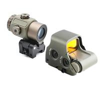 Upgraded 558 Red Dot Optic Sight & G33/G43/G45 3X/5X Magnifier & Riser Mount & Fast FTC Mount Combo，NV Compatible Holographic，QD Flip-to-Center Mount，2.26" Optical Centerline Height，Fit 20mm Pic Rail