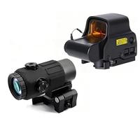 Upgraded 558 Red Dot Optic Sight & G33/G43/G45 3X/5X Magnifier & Riser Mount & Fast FTC Mount Combo，NV Compatible Holographic，QD Flip-to-Center Mount，2.26" Optical Centerline Height，Fit 20mm Pic Rail