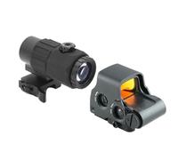 Upgraded 558 Red Dot Sight & G33/G43/G45 Magnifier Scope Combo，NV Compatible，Optic Holographic Sight & 3X/5X Magnifying Glass Set，Flip to Side Quick Detach Mount，High Clarity Glass，Fit 20mm Pic Rail