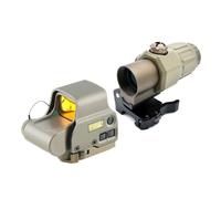 Upgraded 558 Red Dot Sight & G33/G43/G45 Magnifier Scope Combo，NV Compatible，Optic Holographic Sight & 3X/5X Magnifying Glass Set，Flip to Side Quick Detach Mount，High Clarity Glass，Fit 20mm Pic Rail