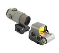 Upgraded 558 Red Dot Sight & G33/G43/G45 Magnifier Scope Combo，NV Compatible，Optic Holographic Sight & 3X/5X Magnifying Glass Set，Flip to Side Quick Detach Mount，High Clarity Glass，Fit 20mm Pic Rail