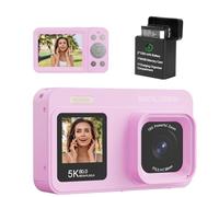 Upgraded 5K Dual Screen Digital Camera,80MP Vlog Photography Camera for YouTube,Campus,Travel,Compact Point & Shoot Camera for Teens & Beginners with Autofocus,18x Zoom,Anti-Shake,Purple