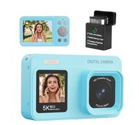 Upgraded 5K Dual Screen Digital Camera,80MP Vlog Photography Camera for YouTube,Campus,Travel,Compact Point & Shoot Camera for Teens & Beginners with Autofocus,18x Zoom,Anti-Shake,Blue